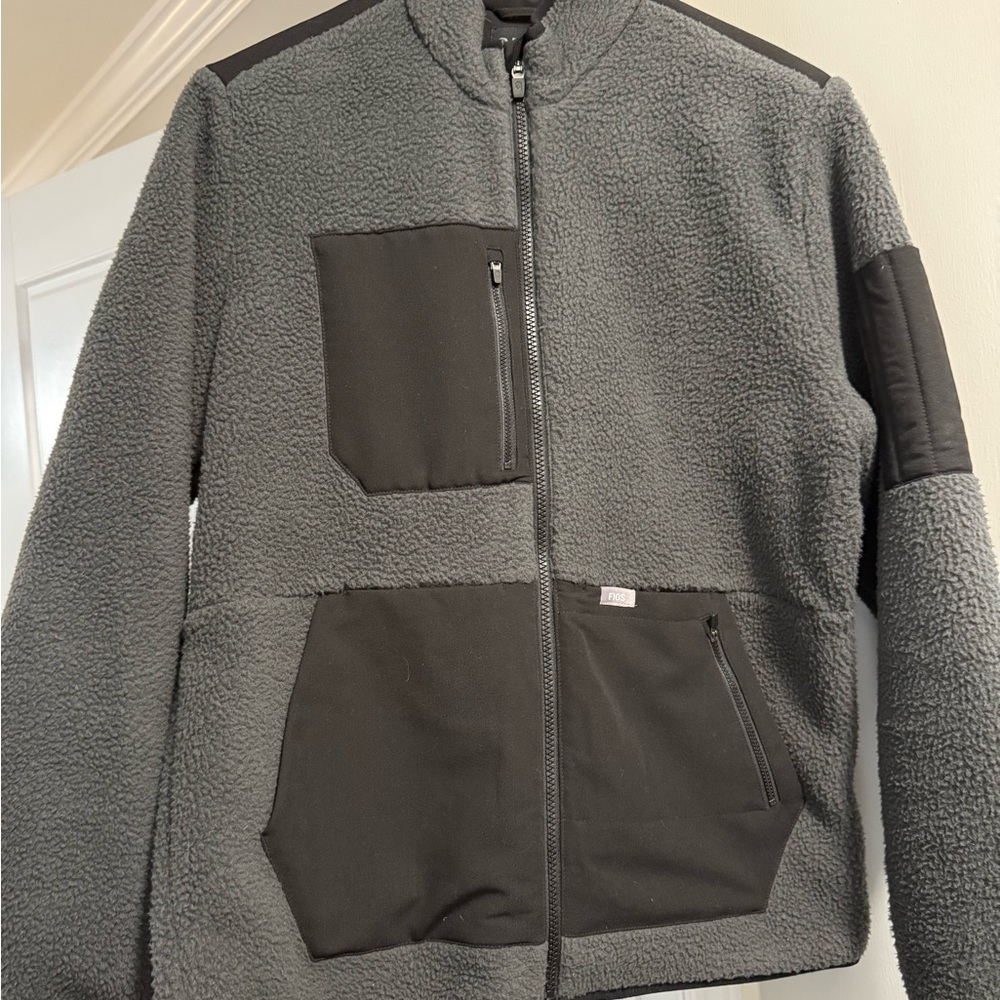 Gray and Black Fleece Jacket